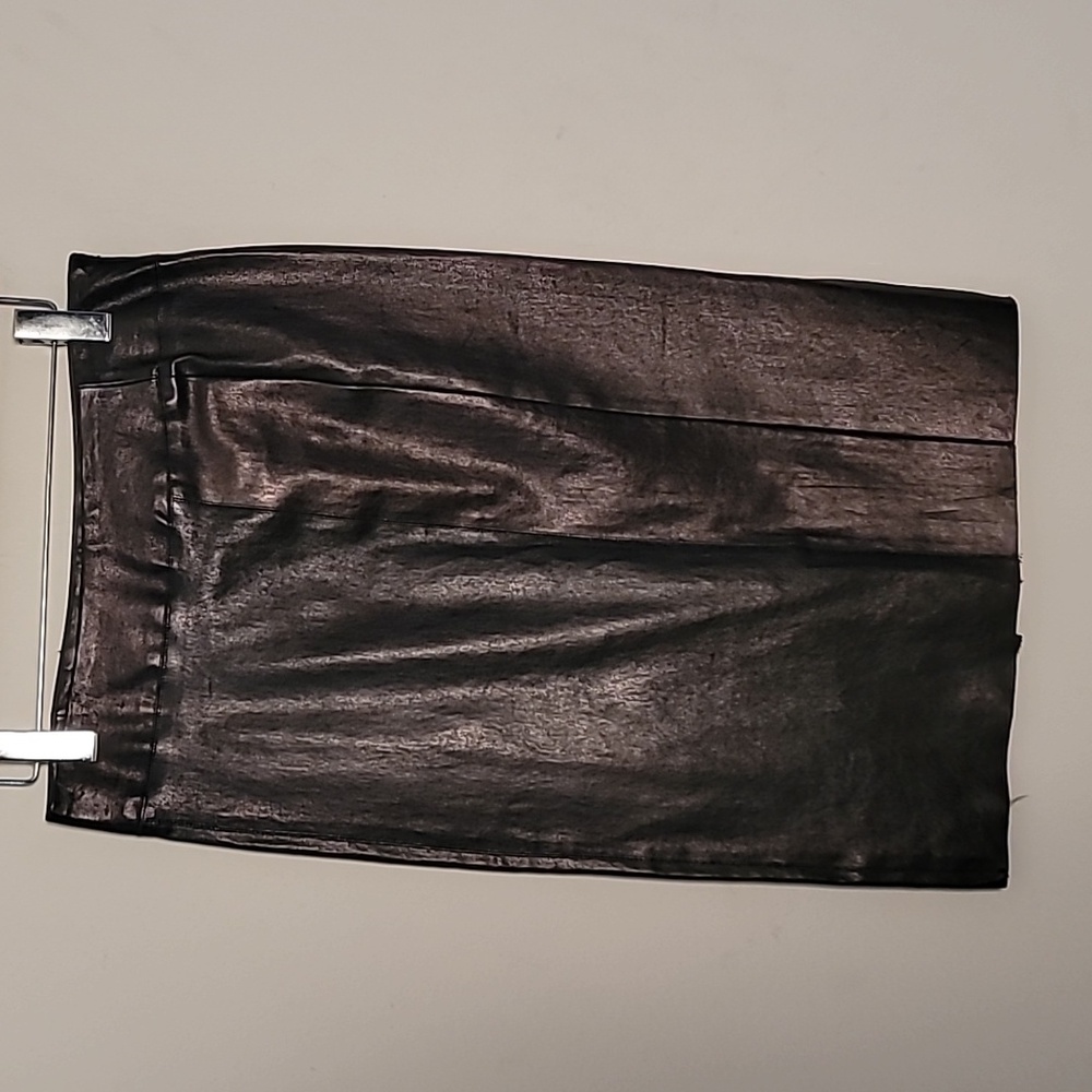 William B Two Tone Lamb Leather Pencil Skirt 8 Office Preppy